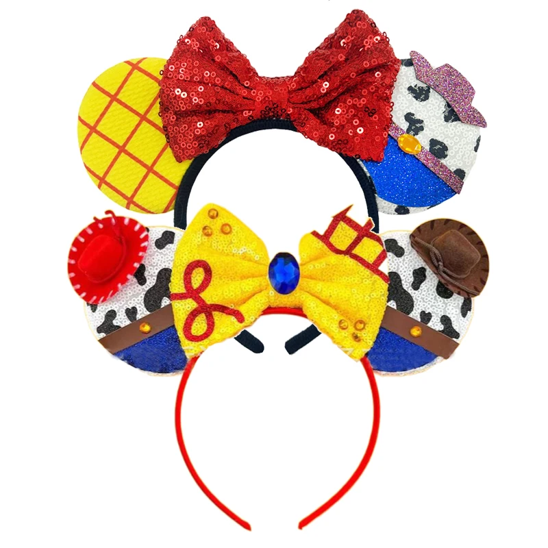 2024 schicke Mickey Mouse Ohren Stirnband Halloween Bogen Pailletten Haarband Frauen Geburtstags geschenk Mädchen Kinder Party Haarschmuck Image