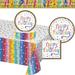 Creative Converting Birthday Confetti Deluxe Tableware & Decorations Kit, Serves 8 | Wayfair DTC8471E4A