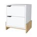 GZMWON 2 - Drawer Nightstand Wood in White/Brown | 20.05 H x 14.7 W x 17.14 D in | Wayfair NIUNIUB128P148740