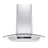 Jeremy Cass LLC 29.53" Ductless Wall Mount Range Hood in Silver, Glass in Gray | 29.53 W x 19.69 D in | Wayfair CAS75502