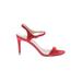 Kenneth Cole New York Heels: Red Solid Shoes - Women's Size 9 - Open Toe