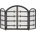 Charlton Home® Dalbey 3 Panel Steel Fireplace Screen Steel in Black/Gray/Yellow | 32 H x 54 W x 5 D in | Wayfair 03D9734961EB4F60B031D5D5E61AACE5