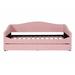 Red Barrel Studio® Querida Upholstered Daybed w/ Trundle Upholstered, Solid Wood in Pink | 35.8 H x 43.9 W x 79.5 D in | Wayfair