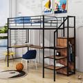 Aiofe Metal Loft Bed w/ Built-in-Desk by Mason & Marbles Metal in Black | Twin | Wayfair D9ECCE90F33A4FB0B2A568DC8C335D99