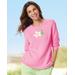 Appleseeds Women's Island Time Cotton Jacquard Sweater - Pink - M - Misses