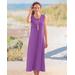 Appleseeds Women's Boardwalk Solid Sleeveless Maxi Knit Dress - Purple - L - Misses