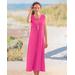 Appleseeds Women's Boardwalk Solid Sleeveless Maxi Knit Dress - Pink - PS - Petite