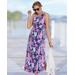 Appleseeds Women's Boardwalk Knit Tropical Floral Maxi Dress - Multi - M - Misses