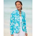 Appleseeds Women's Hampton Floral Ruffle-Trim Jacket - Multi - M - Misses