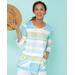 Appleseeds Women's Sunrise Stripe Button-Pocket Popover - Multi - PM - Petite