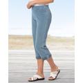 Appleseeds Women's Classic Knit Denim Capri - Denim - S - Misses