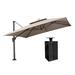 Arlmont & Co. Gira 144" Cantilever Umbrella w/ Crank Lift Counter Weights Included in Brown | 108 H x 144 W x 144 D in | Wayfair