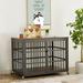 Tucker Murphy Pet™ Rustic Brown Furniture Style Dog Crate Wrought Frame Door w/ Side Openings in Black/Brown | 33.5 H x 43.3 W x 29.9 D in | Wayfair