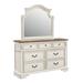 August Grove® Ayden 7 - Drawer Dresser Wood in Brown/White | 38 H x 62 W x 18 D in | Wayfair FB32F9CC33BF428CB94B032D1D2C1387