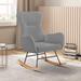 George Oliver Kosyo Wood Rocking Chair Wood/Metal in Gray | 37.81 H x 25.91 W x 25.91 D in | Wayfair 0507B0869D9D4405926C3E3581574D68