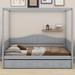 Red Barrel Studio® Twin Size Canopy Day Bed w/ Twin Size Trundle in Gray | Wayfair AF99E0B784E24107AFDD127A3A4BD8FE