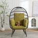 Dakota Fields Egg Chair Wicker Outdoor Indoor Oversized Large Lounger w/ Stand Cushion Egg Basket Chair 350Lbs Capacity For Patio | Wayfair