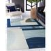 108 x 72 x 0.75 in Area Rug - Hokku Designs Eyvind Abstract Wool Area Rug in Blue/Brown/White Wool | 108 H x 72 W x 0.75 D in | Wayfair