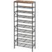 17 Stories Industrial 10-Tier Shoe Rack - Large Capacity, Reliable Organizer, Versatile Uses, Easy Installation in Black/Brown | Wayfair