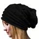 Chapeau En Tricot Chaud De Protection Des Oreilles D'hiver De Couleur Unie Pour Femmes, Chapeau De Bonnet Baggy D'extérieur Confortable Et Résistant Au Froid