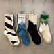 4pairs Unisex Graphic Socks, Comfortable Breathable Soft Crew Socks For Workout, Casual Walking, Running, Sports, Women Men's Socks & Hosiery