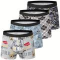 4pcs Men's Underwear Boys Sports Boxer Shorts Pants Teenagers Comfortable Boxer Briefs Set