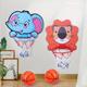 1pc Children's Basketball Stand Sports Toys Basketball Hoop Kit Cartoon Creative Animals Children's Hanging Portable Outdoor Toys Boys And Girls' Toys
