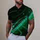 Étoile / Galaxie Homme Vêtement de sport 3D Imprimer POLO polo de golf Sport Loisir Course Gymnastique Polo piqué Manche Courte Col rabattu Polos Jaune Rouge Eté S M L Micro-élastique Polo à revers