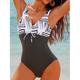 Maillots de Bain Une pièce Monokini Maillots de bain Maillot de bain Femme Maillots de bain modestes Contrôle du Ventre Bandes Bloc de couleur Rayé Normal Rembourré A Bretelles Maillots de bain