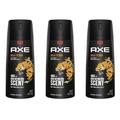 Axe Gold Citron Deodorant Natural Body Spray Cool Citrus White Woods - 4 oz 3pk