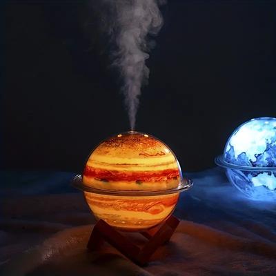 Galaxy Humidifier with Colorful Lights and Large Spray - USB Powered Air Humidifier for Home Office and Bedroom - Enhance Your Atmosphere with Night Light