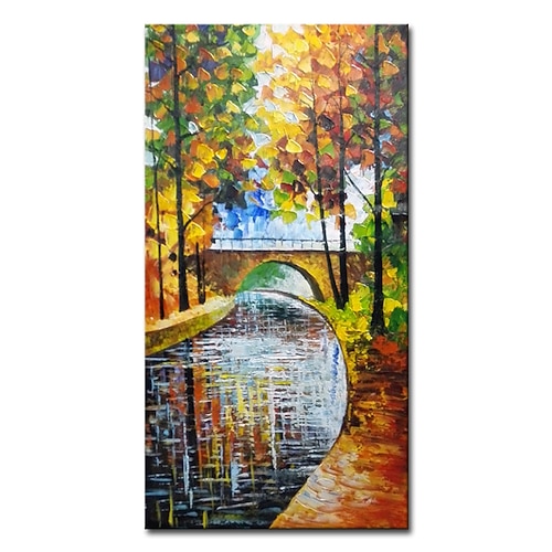 Mintura handgefertigtes Ölgemälde auf Leinwand, Wandkunst, Dekoration, modernes abstraktes Stadtlandschaftsbild für Wohnkultur, gerolltes, rahmenloses, ungedehntes Gemälde Image