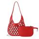 Damen Schultertasche PU-Leder Party Kette Hohe Kapazität Geometrisch Schwarz Rot Blau