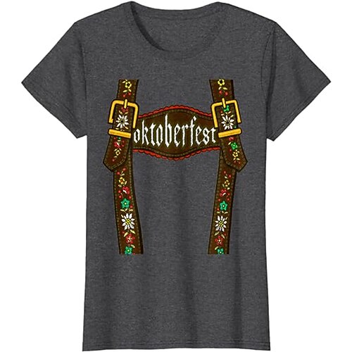 T-Shirt Anime 3D Bayerisch Streetstyle T-Shirt Ärmel Grafik für Herren Damen Unisex Erwachsene 3D-Druck für Oktoberfestbier Maskerade Alltagstauglich Image