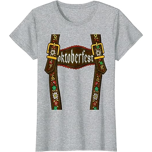 T-Shirt Anime 3D Bayerisch Streetstyle T-Shirt Ärmel Grafik für Herren Damen Unisex Erwachsene 3D-Druck für Oktoberfestbier Maskerade Alltagstauglich Image