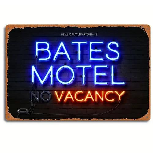 1 Stück Bates Motel Neon Metall Blechschild No vacancy Schild Bar Pub Man Cave Wanddekoration