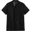 Men's Shirt Button Up Shirt Casual Shirt Summer Shirt Beach Shirt Black White Short Sleeve Plain Turndown Holiday Vacation Hole Clothing Apparel Fashion Casual Comfortable