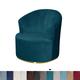 Stretch Velvet Swivel Chair Cover Casual Chair Slipcover Accent Modern Style Round Arm Chair Cover Furniture Protector Thicken Spandex Fabric Washable