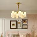 Chandeliers 4/6/8 Head 55/70/90cm Modern Living Room Restaurant Room Lights Branches Copper Simple Lighting All Copper Glass Chandelier 110-240V