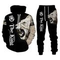 Personality Animal Cool Lion 3D All Over Print Tracksuits Men Hoodie Pants 2 Pcs Set Sport Suits 14182 6XL