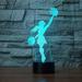 3D Novelty Cheerleader Night Light 7 Color Change LED Table Desk Lamp Acrylic Flat ABS Base USB Charger Home Decoration Toy Birthday Xmas Kid Children