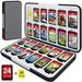 CYKOARMOR Switch Game Case for Nintendo Switch Game Card with 24 Switch Game Holder Storage and 24 Micro SD Cartridge Slots Slim Switch Game Organizer Include Hard Shell and Soft Rubber-Grey Black