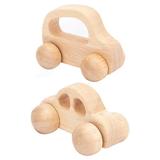 2pcs Grasping Car Wooden Push Toys Toddler Grasping Teething Sensory Skills