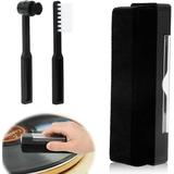 Vinyl Record Cleaning Kit Portable 3-in-1 Record Brush Cleaner with 2 Small Stylus Cleaning Brushes Scratch Resistant Turntable for Daily Maintenance Maintains Good Sounding Range Life of Records