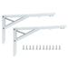 2PCS Heavy Duty Metal Triangular Folding Brackets for Wall Shelf and Table Support - Space-Saving Corrosion-Resistant Includes Screws Suitable for Various Applications
