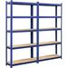 LLBIULife 2 PCS 5-Tier Utility Shelves Metal Shelves Garage Shelving Unit Adjustable Garage Shelves Racks Heavy Duty Shed Shelving- Blue 35.5 x 12 x 71 Inch