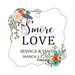 Darling Souvenir S More Love Personalized Wedding Favor Tags Bonbonniere Hang Tags-Floral White-100 Tags