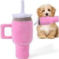 Guvpev Funny Dog Toys Tumbler with Handle Cup Dog Toys Squeaky Dog Toys Interactive Fluff and Tuff Dog Toys for Small Dogs/Large Dogs/Medium Size Dog (Pink)