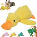 Calming Duck Dog Toy Squeaky Duckling Dog Play Toy Yellow Duck Dog Toys for Large Dogs Quack Quack Duck Dog Toy Dog Stuffed Animals Chew Toy (Yellow)