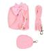 Dog Harness Leash Cute Bow Rhinestone Decoration Breathable Adjustable Pet Vest Traction Rope Set for Small Dogs Cats Pink M